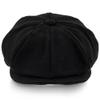 Walrus Hats Cap Black Wool Blend 8 Panel Newsboy Classic Vintage Style with Quilted Lining, Double Snap Brim & Grosgrain Sweatband  Stylish 1920s Inspired Design view 3