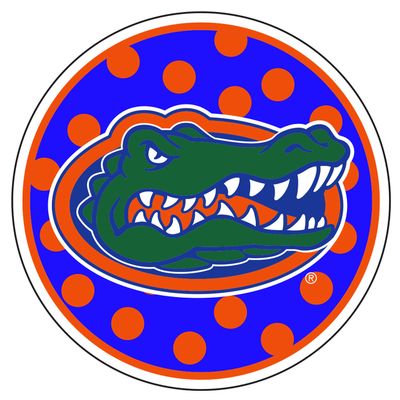 Craftique University of Florida Decals (Blue Polkadots (Gator) (4 in), 4 in)