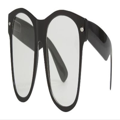 Gravity Shades Horn-Rimmed Clear Sunglasses, Black