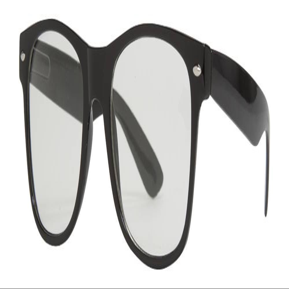 Gravity Shades Horn-Rimmed Clear Sunglasses, Black