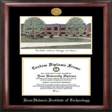 Campus Images Rose Hulman Institute of Technology Gold Embossed Diploma Frame Lithograph