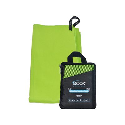 ecox Outdoors Microfiber Towel Fast Drying Soft Feel Fast Action Drying for Gym Beach Outdoors Travel Yoga Camping Compact Size 1 Piece 24x48 in Green MFT1P24G