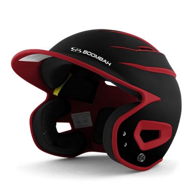 Boombah DEFCON Batting Helmet Sleek Profile Black/Red - Size Senior 7" - 7 3/4"
