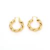 24K Gold-Bonded Twist Round Hoop Earring Jewelry Women Earring view 1