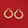 24K Gold-Bonded Twist Round Hoop Earring Jewelry Women Earring view 2