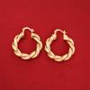 24K Gold-Bonded Twist Round Hoop Earring Jewelry Women Earring view 3