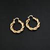 24K Gold-Bonded Twist Round Hoop Earring Jewelry Women Earring view 4