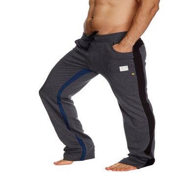 4-rth Ultra Flex Yoga Track Pant (Small, Charcoal w/Black & Royal)