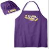 Pro Specialties Group NCAA LSU Tigers Mens Chef Hat & Apron, Full Color Team Logo, one size view 1