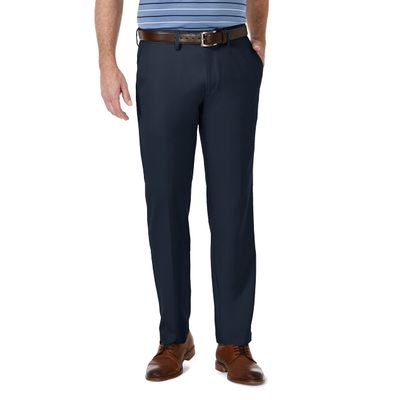 Haggar Men's Cool 18 Pro Slim Fit Flat Front Casual Pant, Navy, 38W x 30L