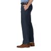 Haggar Men's Cool 18 Pro Slim Fit Flat Front Casual Pant, Navy, 38W x 30L view 3