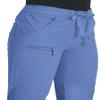 KOI Lite Peace Women's 6-Pocket Stretch Scrub Pants True Ceil Large Petite view 3