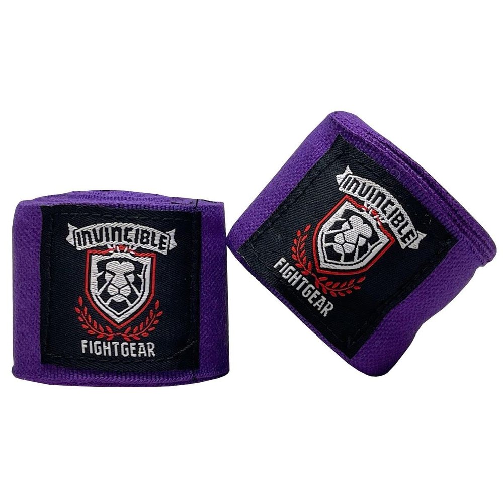 Amber Fight Gear Ultimate 180-Inch Mexican Style Elastic Hand Wraps Premium Quality Boxing Kickboxing Muay Thai MMA Wraps for Men and Women, Purple, Sold as a Pair