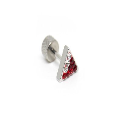 Color CZ Triangle Piercing (RED WHITE)