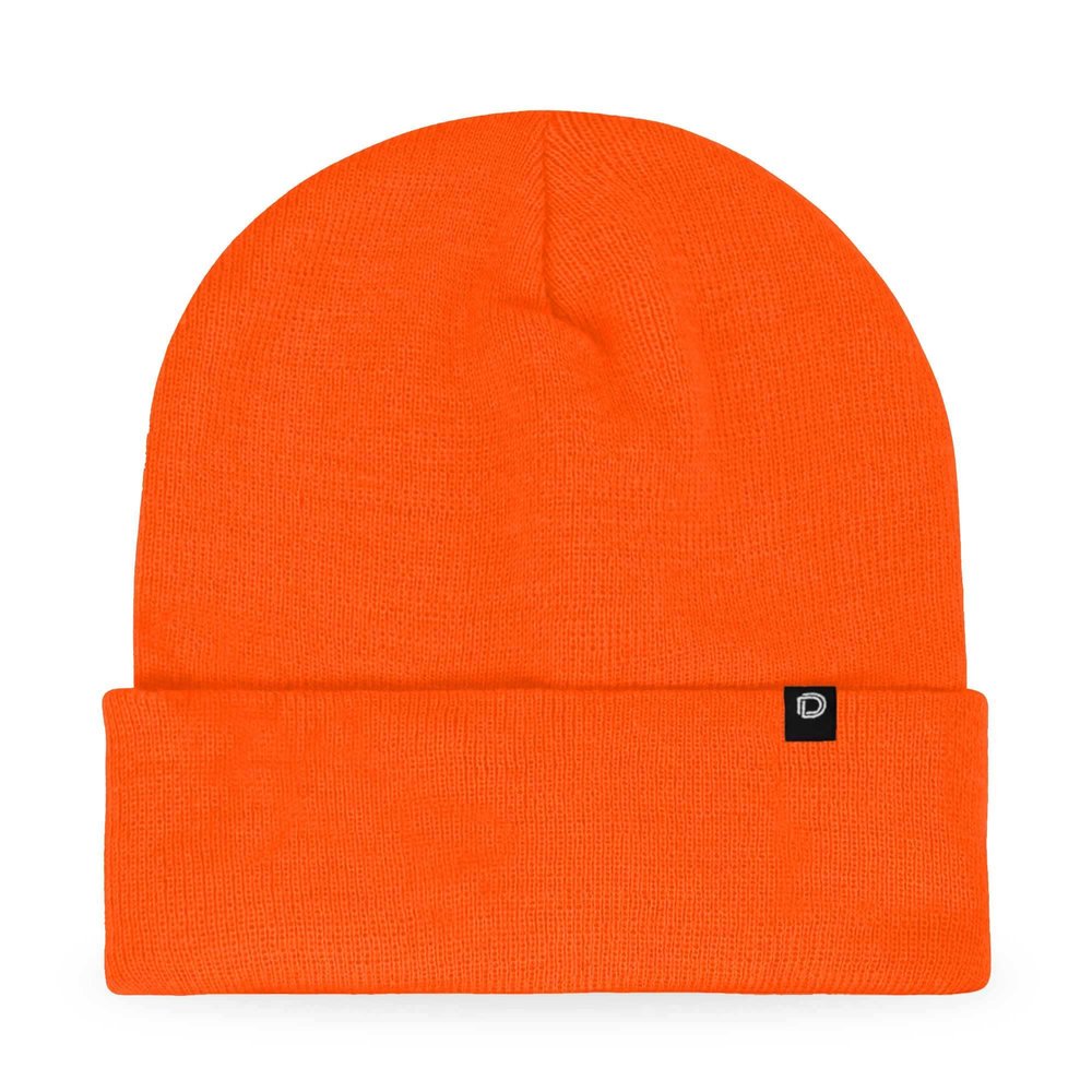 DALIX Cuff Beanie Cap 12" in Neon Orange