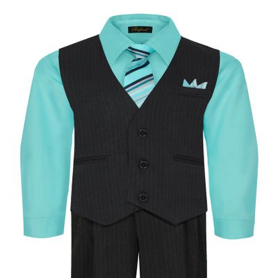 Rafael Boy's 5-Piece Vest and Pant Set -Hawaiian Blue 2T