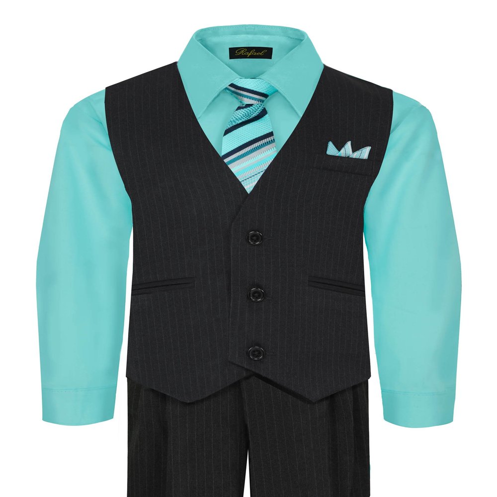 Rafael Boy's 5-Piece Vest and Pant Set -Hawaiian Blue 2T