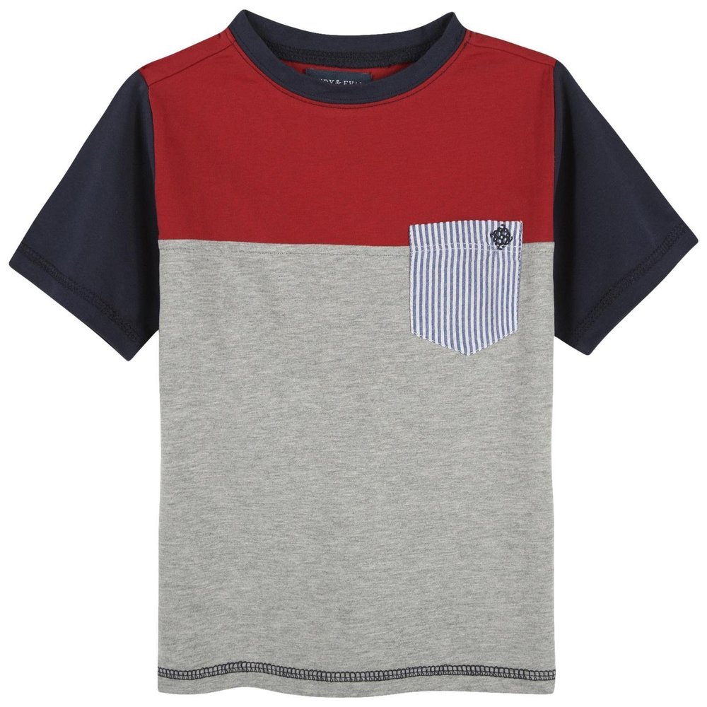 Andy & Evan Baby Boys Pocket Tee - Infant, Red, 3/6