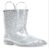 Western Chief Girls Glitter Rain Boot, Silver, 11 M US Little Kid view 1