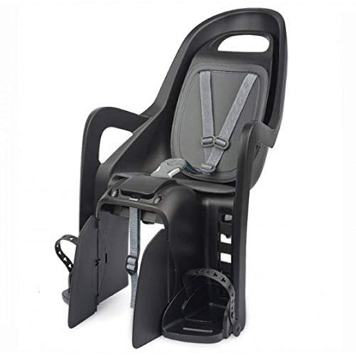 Polisport Groovy CFS - Fahrradkindersitz - fr Kinder swischen 9 und 22 kg - Kindersitz fr Gepcktrgermontage - Schwarz und Dunkelgrau