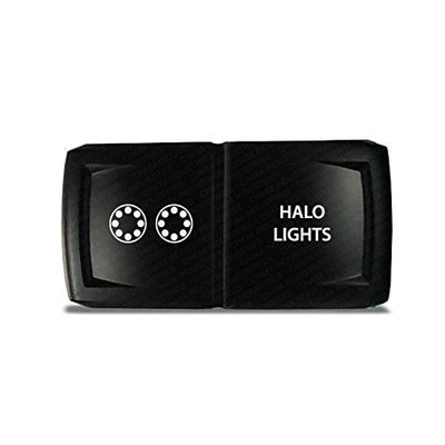 CH4X4 Rocker Switch V2 Halo Lights Symbol - Horizontal - Blue Led