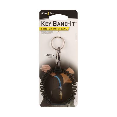Nite IZE Key Band-It, Stretch Wristband Key Chain with S-Biner Clip, Smoke