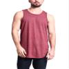 VICTORIOUS Solid Color Long Length Curved Hem Tank Top TT47 - Burgundy - Small - G14B view 1