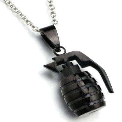AZYOUNG Gold Silver Black Grenade Necklace (Black)