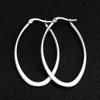 Huanian Stainless Steel Oval Teardrop Hoop Earrings For Women,Silver view 4