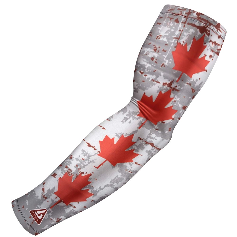 B-Driven Premium Pro-Fit Sports Compression Arm Sleeve (Single) Patriotic Designs Baseball Arm Sleeves - Men Women Youth