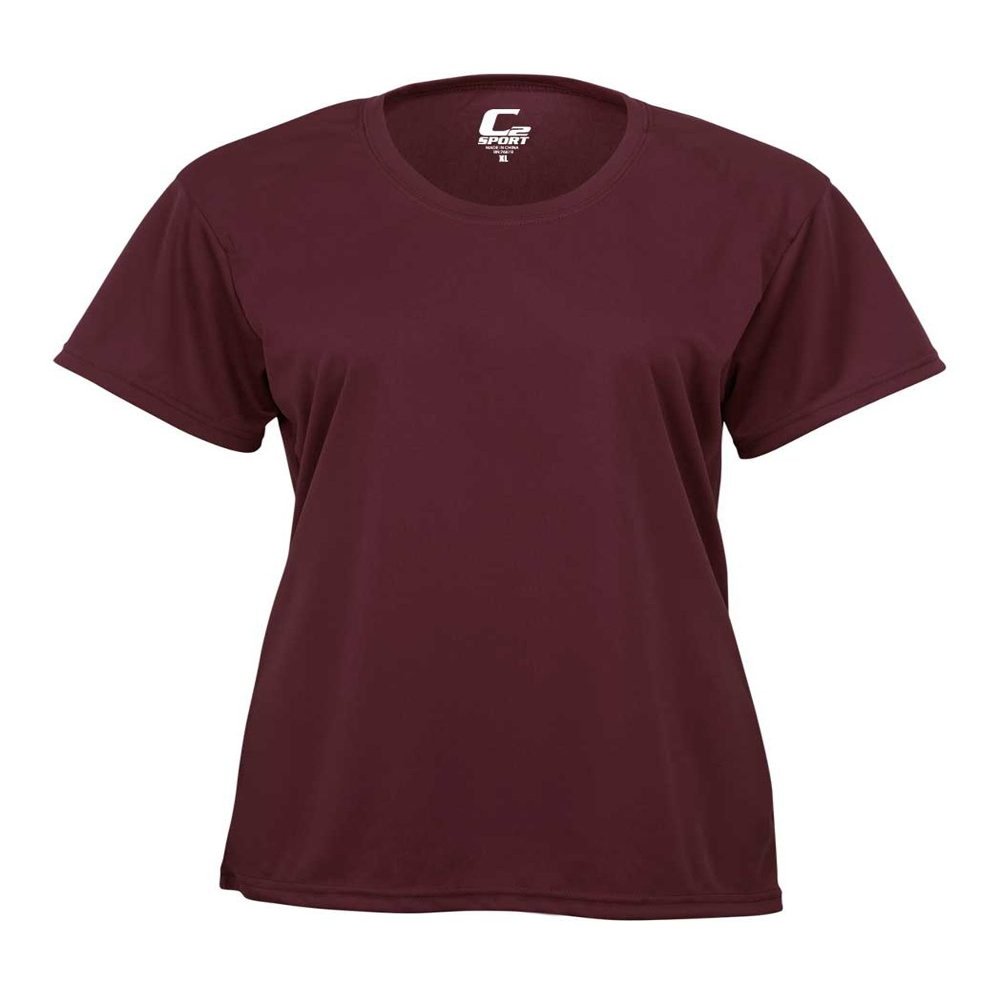 Badger Sport C2 Maroon Ladies Medium Short Sleeve Wicking Tee