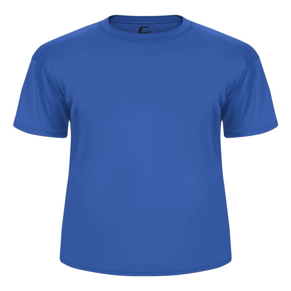 Badger Sport C2 Royal Blue Youth XL Short Sleeve Wicking Tee