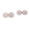 Full Rhinestone Double Water Drop Clip on Earrings Silver Plated No Pierced Earrings view 1