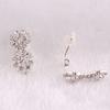 Full Rhinestone Double Water Drop Clip on Earrings Silver Plated No Pierced Earrings view 4