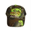 AES Born to Fish Forced to Work (Neon Green) Camo Camouflage Embroidered Cap Hat view 1