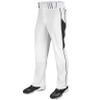 Champro Triple Crown OB2 Open-Bottom Loose Fit Baseball Pants with Adjustable Inseam and Reinforced Sliding Areas, White,Black, X-Large view 1