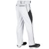 Champro Triple Crown OB2 Open-Bottom Loose Fit Baseball Pants with Adjustable Inseam and Reinforced Sliding Areas, White,Black, X-Large view 3