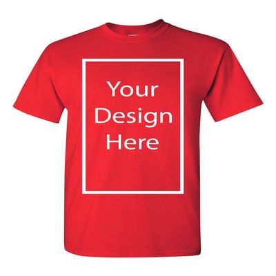 Add Your Own and Text Design Custom Personalized Adult T-Shirt Tee (XXX Large, Red)