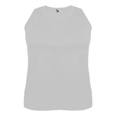 Badger Sport White Ladies 2X Athletic Sleeveless Wicking Tank Top