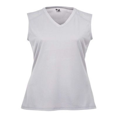 Badger Sport Silver Youth Large Sleeveless Wicking Tee