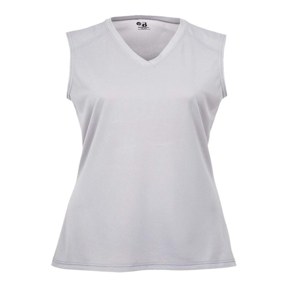 Badger Sport Silver Youth Large Sleeveless Wicking Tee