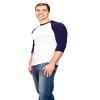 Monag Men Baseball Raglan Tee, White/Navy L view 1