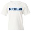 UGP Campus Apparel YS01 - Michigan Wolverines Basic Block Youth T-Shirt - Medium - White view 1
