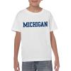 UGP Campus Apparel YS01 - Michigan Wolverines Basic Block Youth T-Shirt - Medium - White view 4