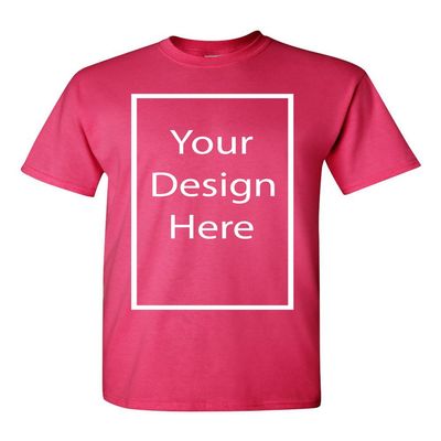 Add Your Own and Text Design Custom Personalized Adult T-Shirt Tee (XXX Large, Heliconia)
