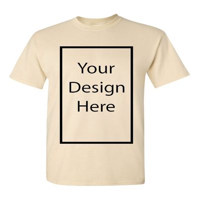 Add Your Own and Text Design Custom Personalized Adult T-Shirt Tee (XXXXX Large, Natural)