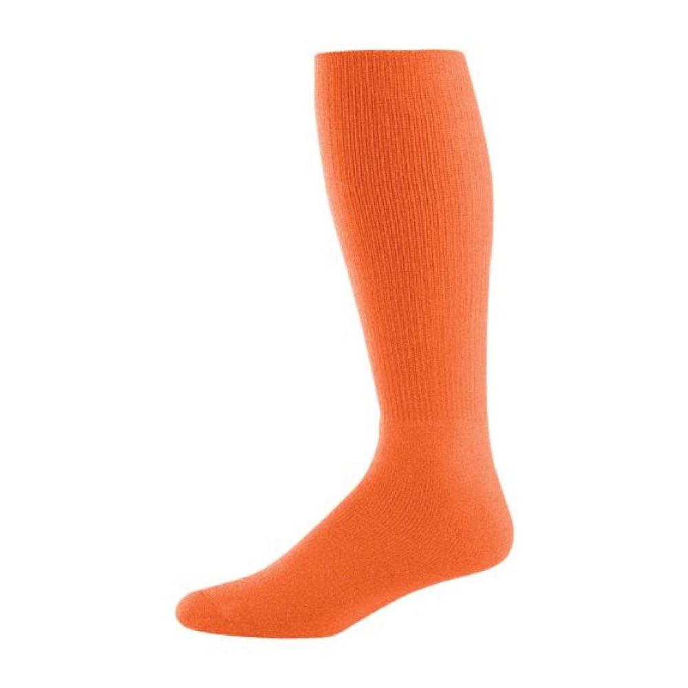 Augusta Sportswear High Five Versatile Performance Knee-High Athletic Socks for Soccer, Football, and Softball, Orange, Large