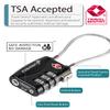 Fosmon TSA Approved Cable Locks for Luggage, Suitcase, Gun Case Locks with Push Release Button, 3 Digit Long Shackle Combination Wire Locks for Backpack Zipper Anti Theft, Gym Locker -3 Pack, Black view 2
