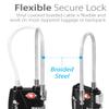 Fosmon TSA Approved Cable Locks for Luggage, Suitcase, Gun Case Locks with Push Release Button, 3 Digit Long Shackle Combination Wire Locks for Backpack Zipper Anti Theft, Gym Locker -3 Pack, Black view 3