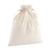 Westford Mill Soft Cotton Drawcord Bag (M) (Natural) view 1